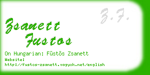 zsanett fustos business card
